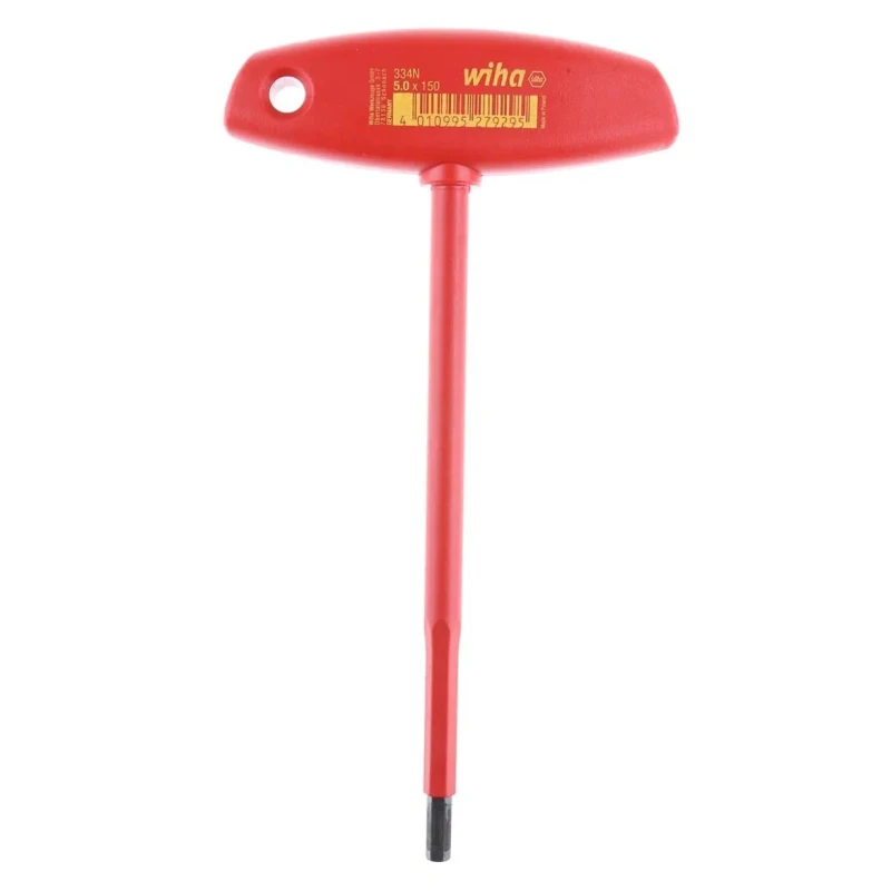 Wiha T Metric Hex Key Long Arm, 5 mm Hex Size, Chrome Vanadium Steel, Black Finish 27929