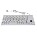 Cherry Wired USB Compact Trackball Keyboard QWERTY UK Layout Grey Industrial Grade 83 Keys G84-4400LUBGB-0