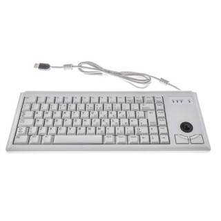 Cherry Wired USB Compact Trackball Keyboard QWERTY UK Layout Grey Industrial Grade 83 Keys G84-4400LUBGB-0