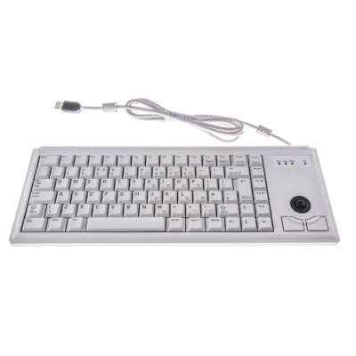 Cherry Wired USB Compact Trackball Keyboard QWERTY UK Layout Grey Industrial Grade 83 Keys G84-4400LUBGB-0