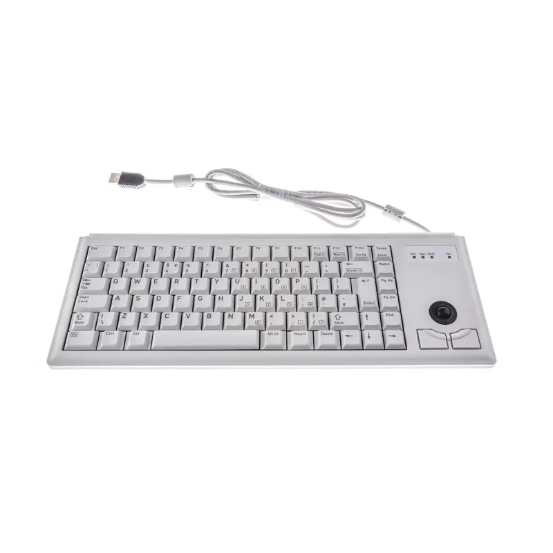 Cherry Wired USB Compact Trackball Keyboard QWERTY UK Layout Grey Industrial Grade 83 Keys G84-4400LUBGB-0