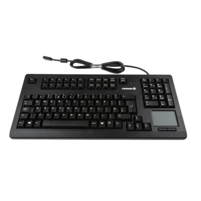 Cherry Wired USB Compact Touchpad Keyboard QWERTY (UK) Black 415mm Width 105 Keys Industrial Grade G80-11900LUMGB-2
