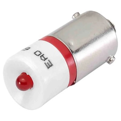 EAO White Indicator Lamp Single Chip, BA9 Base, 10 mm Diameter, 1050mcd, 7mA Current, 24V AC/DC 10-2512.1149