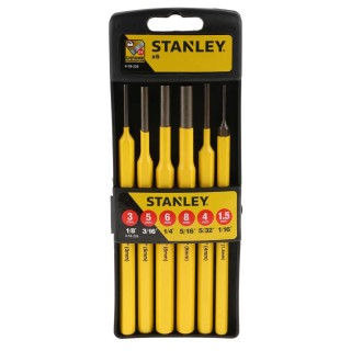 Stanley 6-Piece Pin Punch Set, 3mm Shank Diameter, 6in Overall Length, Chrome Vanadium Steel 4-18-226