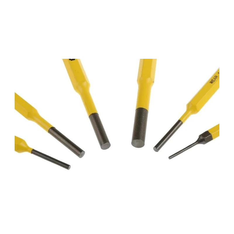 Stanley 6-Piece Pin Punch Set, 3mm Shank Diameter, 6in Overall Length, Chrome Vanadium Steel 4-18-226