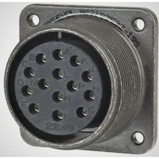 Amphenol Industrial MS-E Copper Alloy Straight 14 Way Box Mount MIL Spec Circular Connector Male Female MS3102E22-19SW