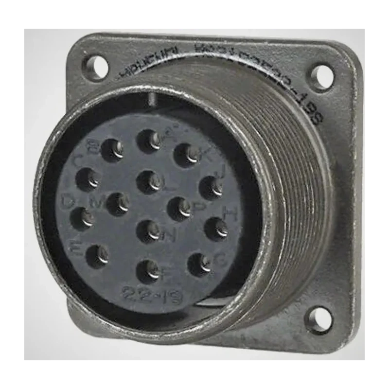 Amphenol Industrial MS-E Copper Alloy Straight 14 Way Box Mount MIL Spec Circular Connector Male Female MS3102E22-19SW