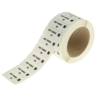 RS PRO Pre-Printed Adhesive Label Asset Number 22mm x 58mm 999 Per Pack 494-534