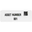 RS PRO Pre-Printed Adhesive Label Asset Number 22mm x 58mm 999 Per Pack 494-534
