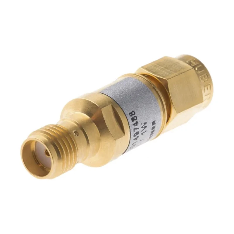 Huber+Suhner RF Attenuator SMA Plug to Socket 50Ω 4-18GHz 1.5dB Straight Male to Female 130°C 6830.19.A