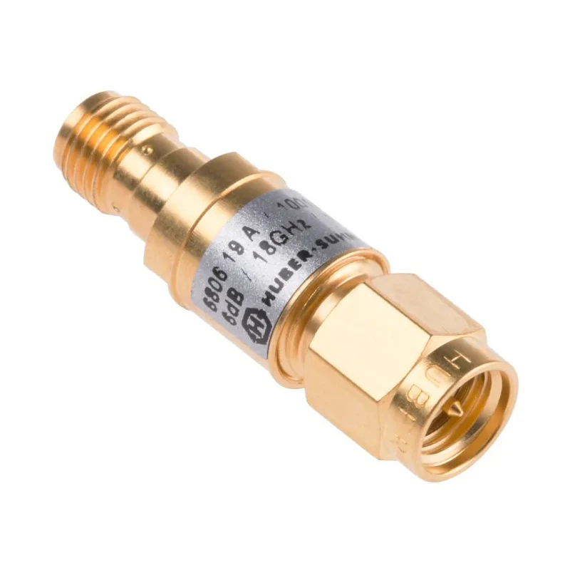 Huber+Suhner RF Attenuator SMA Plug to Socket 50Ω 4-18GHz 6dB 6806.19.A