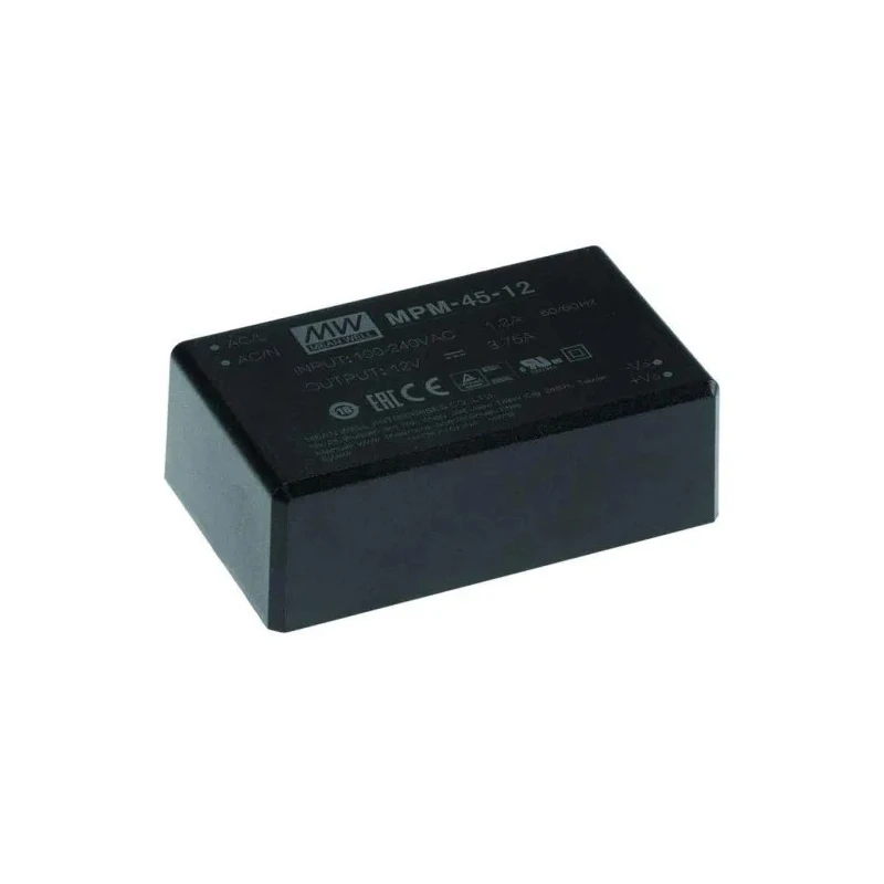 MEAN WELL MPM-45-5 Switching Power Supply 5V DC 40W Chassis Mount Medical Grade 80-264V AC Input MPM-45-5
