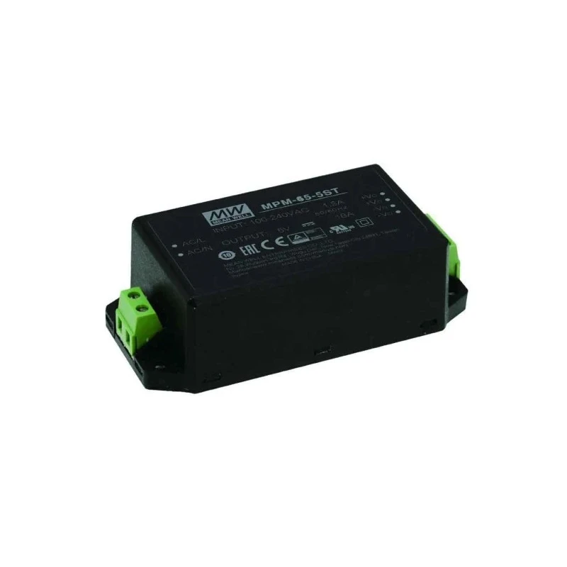 MEAN WELL Medical Grade Switching Power Supply 5 V DC, 50 W, 10 A Output Current, Chassis Mount MPM-65-5ST