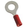 MECATRACTION Insulated Ring Terminal M4 Stud Size 22 AWG to 16 AWG Wire Size Red Polycarbonate Sleeve C100SA1-4