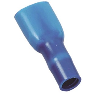 MECATRACTION S Blue Insulated Female Spade Connector, Crimp, 6.35 x 0.81 mm Tab Size, 17 AWG to 14 AWG C100SQBP6,35TH2