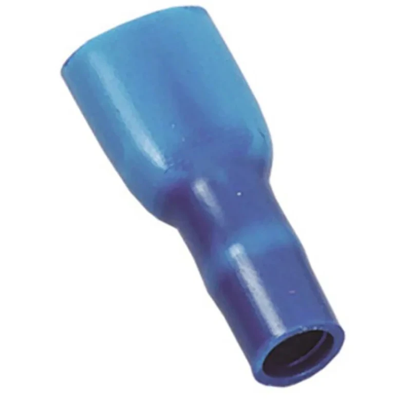 MECATRACTION S Blue Insulated Female Spade Connector, Crimp, 6.35 x 0.81 mm Tab Size, 17 AWG to 14 AWG C100SQBP6,35TH2