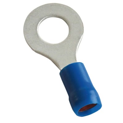 MECATRACTION S Insulated Ring Terminal M8 Stud Size 18 AWG to 14 AWG Blue C100SB2-8