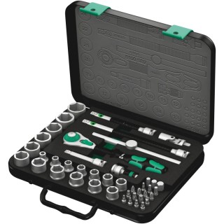 Wera 43-Piece 3/8 in Hexagon Non-Impact Socket Set Chrome Vanadium Steel 6 to 24 mm 05003594001
