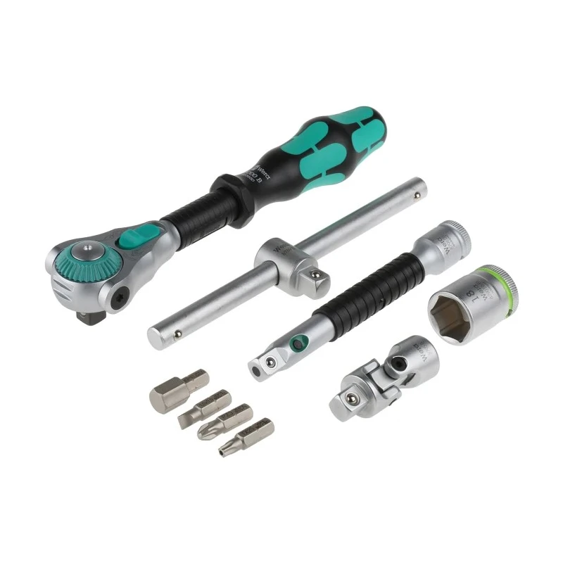 Wera 43-Piece 3/8 in Hexagon Non-Impact Socket Set Chrome Vanadium Steel 6 to 24 mm 05003594001