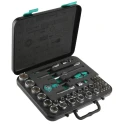 Wera 43-Piece 3/8 in Hexagon Non-Impact Socket Set Chrome Vanadium Steel 6 to 24 mm 05003594001
