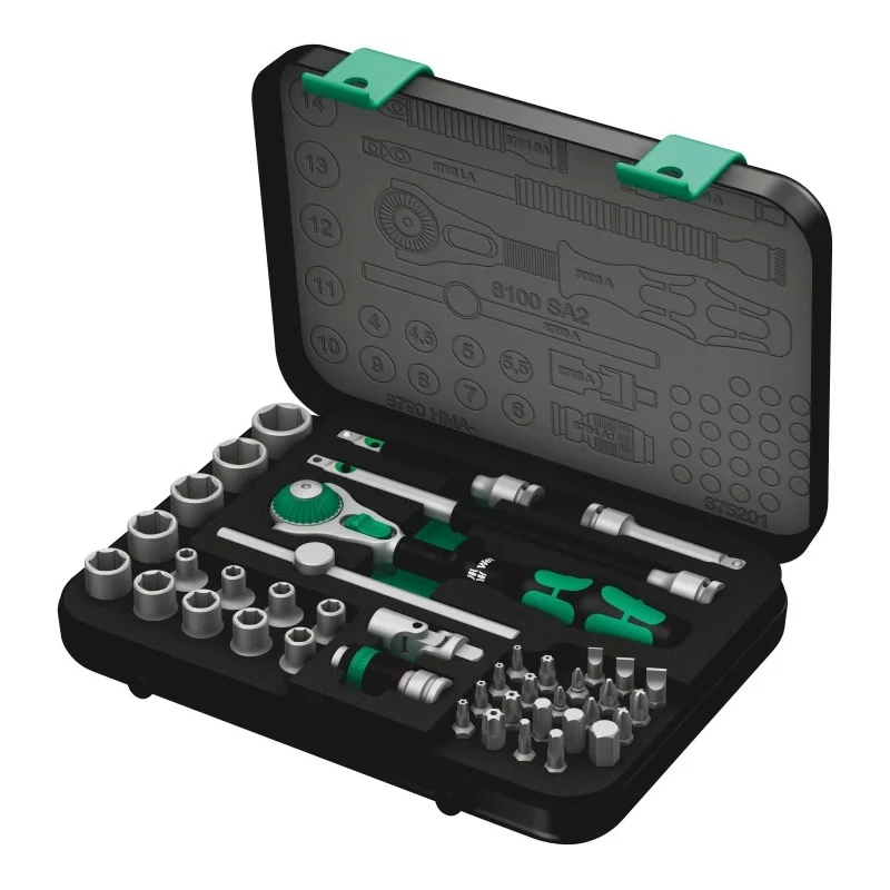 Wera 42-Piece 1/4 in Hexagon Machine Socket Square Drive Socket Set 05003533001