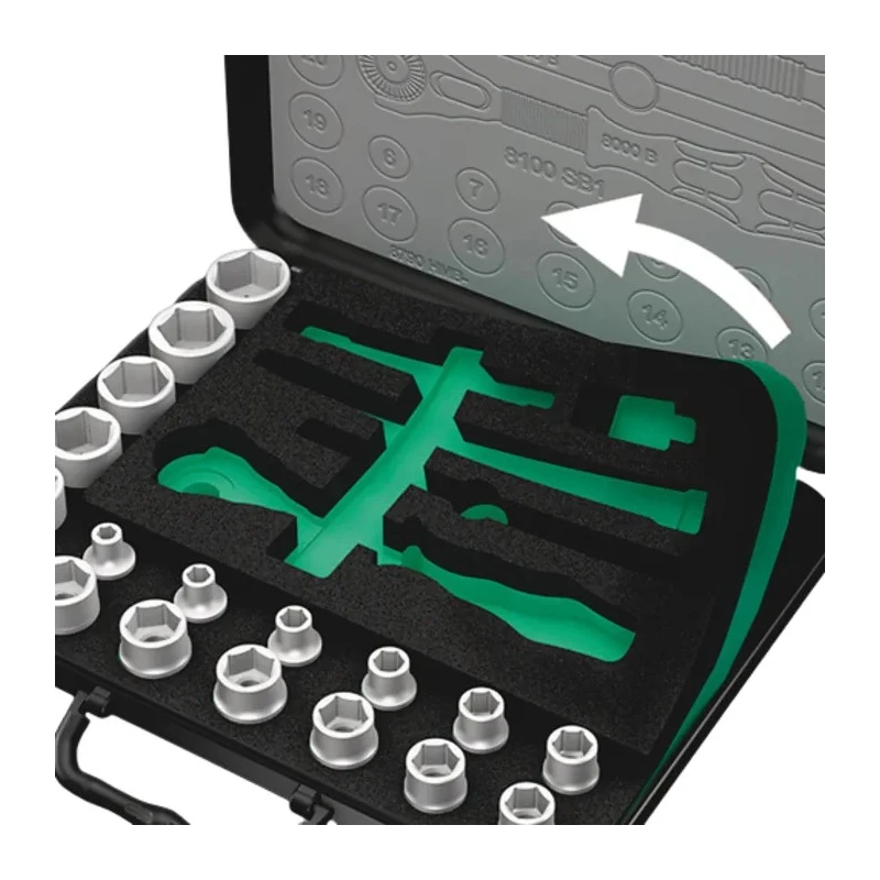 Wera 42-Piece 1/4 in Hexagon Machine Socket Square Drive Socket Set 05003533001