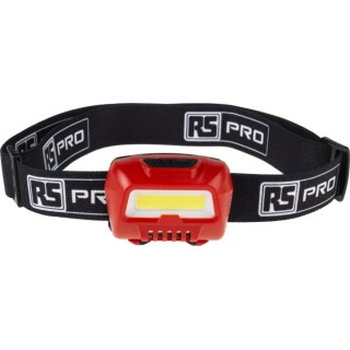 RS PRO COB LED Head Torch 350 lm 22 m 3 x AAA Batteries Polycarbonate Housing Adjustable Beam 200-6746