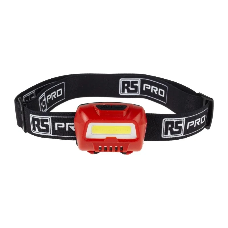 RS PRO COB LED Head Torch 350 lm 22 m 3 x AAA Batteries Polycarbonate Housing Adjustable Beam 200-6746