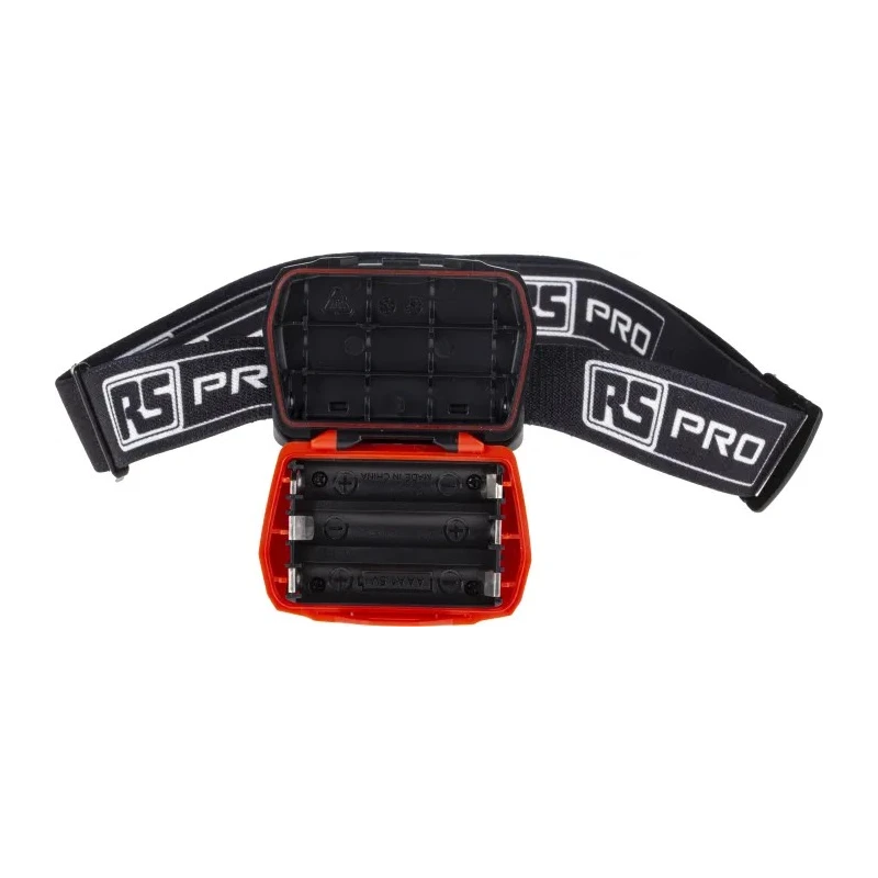RS PRO COB LED Head Torch 350 lm 22 m 3 x AAA Batteries Polycarbonate Housing Adjustable Beam 200-6746