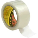 3M Clear Packing Tape, 50 mm Width x 66 m Length, Rubber Resin Adhesive, Biaxially Oriented Polypropylene 3739 C 50X66