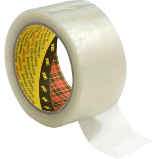 3M Clear Packing Tape, 50 mm Width x 66 m Length, Rubber Resin Adhesive, Biaxially Oriented Polypropylene 3739 C 50X66