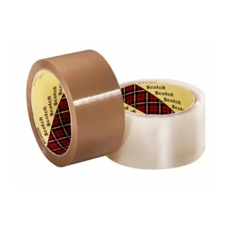3M Clear Packing Tape, 50 mm Width x 66 m Length, Rubber Resin Adhesive, Biaxially Oriented Polypropylene 3739 C 50X66