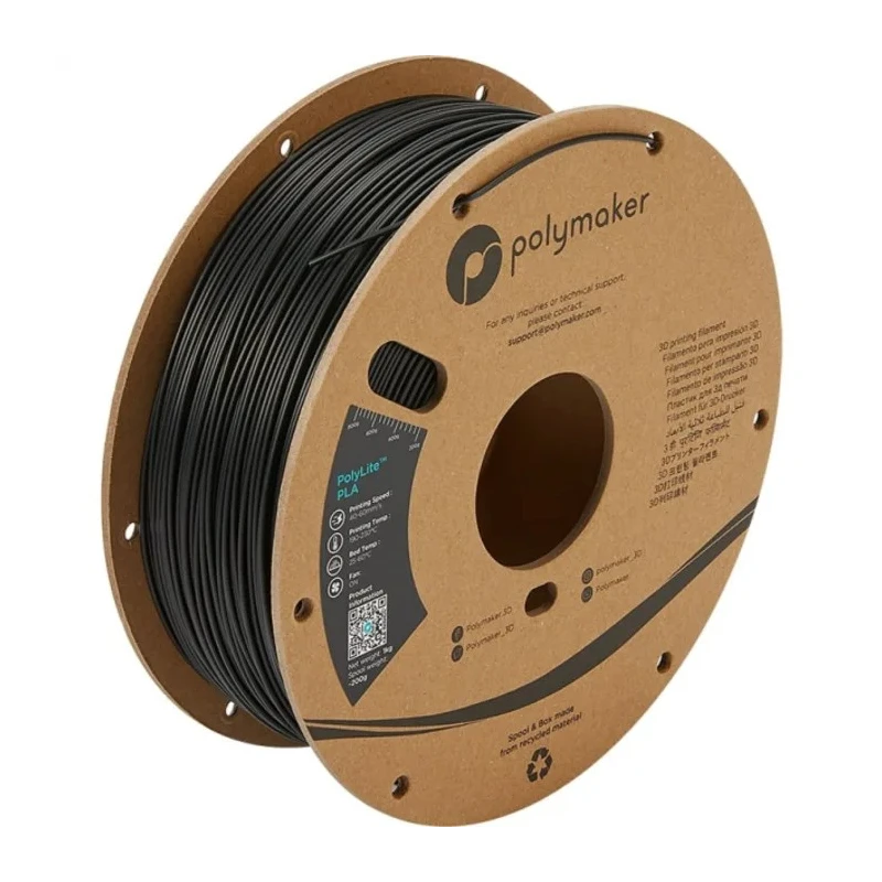 Polymaker 1.75 mm Black PLA 3D Printer Filament, 3 kg PA02037