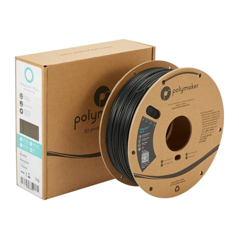 Polymaker 1.75 mm Black PLA 3D Printer Filament, 3 kg PA02037