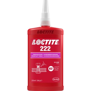 Loctite 222 Purple Threadlocking Adhesive 250 ml Bottle, Low Strength, 6 h Cure Time 267359
