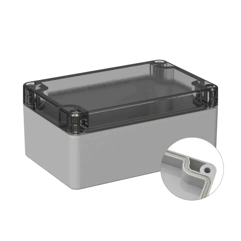 RS PRO Grey Clear Lid Polycarbonate General Purpose Enclosure IP66 IK07 55 x 120 x 80 mm 201-0135