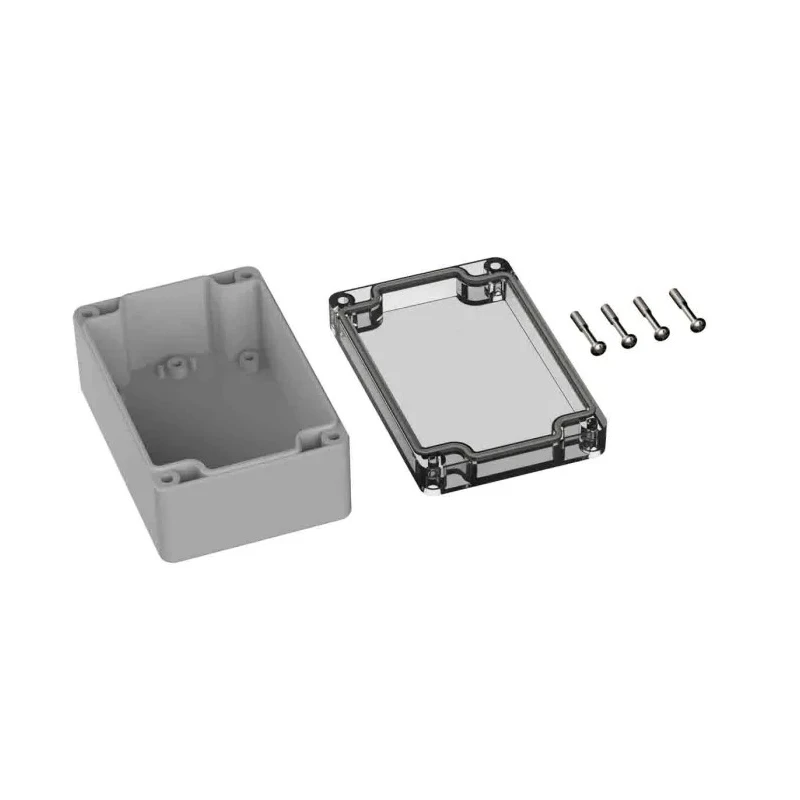 RS PRO Grey Clear Lid Polycarbonate General Purpose Enclosure IP66 IK07 55 x 120 x 80 mm 201-0135