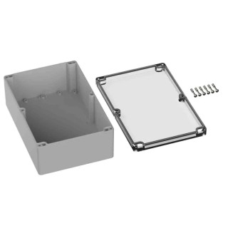 RS PRO Polycarbonate General Purpose Enclosure IP66 IK07 90 mm x 240.3 mm x 160.3 mm 201-0161