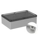 RS PRO Grey Clear Lid Polycarbonate General Purpose Enclosure IP66 IK07 85 mm x 300 mm x 230 mm 201-0169