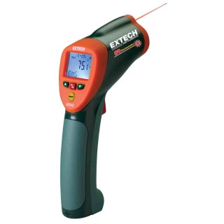 Extech High Temperature Infrared Thermometer, -50 °C to 1000 °C Range, ±2 °C Accuracy, Adjustable Emissivity, Laser 42545