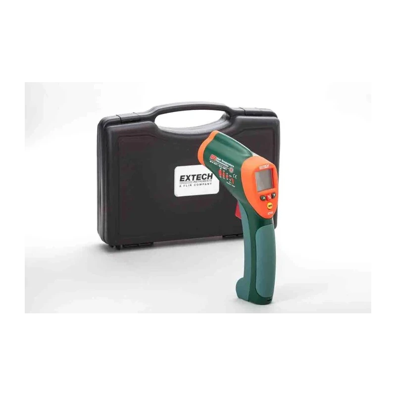 Extech High Temperature Infrared Thermometer, -50 °C to 1000 °C Range, ±2 °C Accuracy, Adjustable Emissivity, Laser 42545