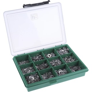 RS PRO 2700 piece Stainless Steel Washer Kit Plain Finish Corrosion-Resistant Assorted Types 200-9835