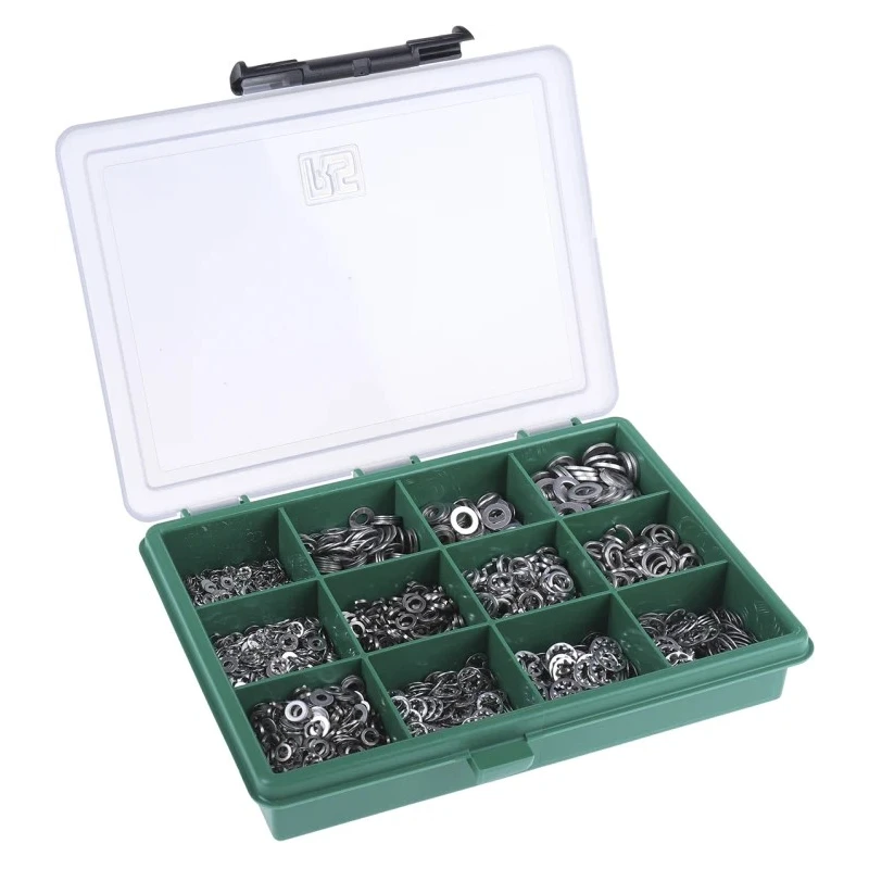 RS PRO 2700 piece Stainless Steel Washer Kit Plain Finish Corrosion-Resistant Assorted Types 200-9835