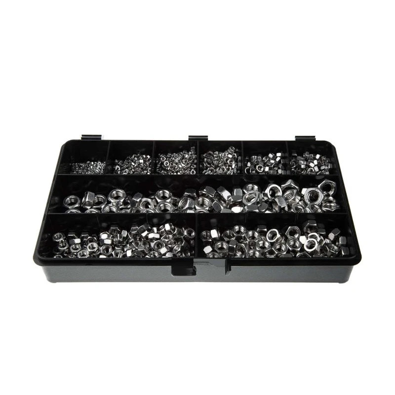 RS PRO Stainless Steel Hex Full Nuts Box, 1710 Pieces 200-9784