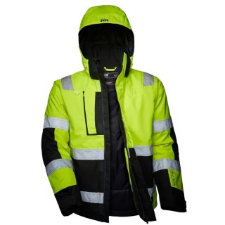 Helly Hansen Alna Unisex Hi Vis Winter Jacket White Yellow Black Green Size S 71392_369-S