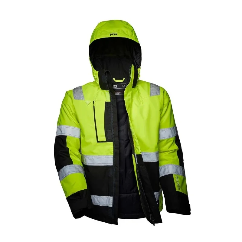 Helly Hansen Alna Unisex Hi Vis Winter Jacket White Yellow Black Green Size S 71392_369-S