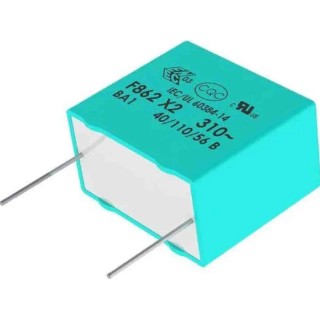 KEMET F862 Film Capacitor X2 560nF 630V DC 310V AC Through Hole Tolerance 10% F862DO564K310ZV054