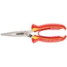 Facom 1-Piece Long Nose Plier Smooth, 200mm Overall Length, Comfort Grip Handle, VDE/1000V Approved 183AE.20VE