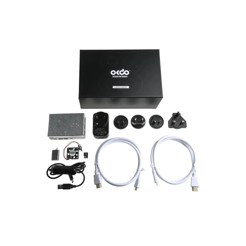 Okdo Raspberry Pi 4 Model B Starter Kit with Case and Fan, 2GB RAM, NOOBS 3.1.1, K-0532