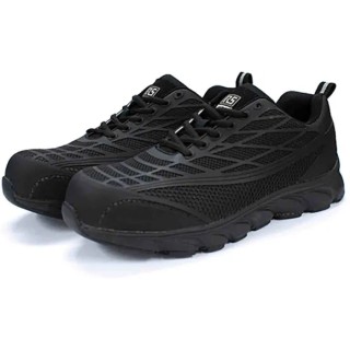 RS PRO Men's Black Fibreglass Safety Trainer UK 10 EU 44 Lace Up Fibreglass Toe Cap Penetration Resistant RS4010/010